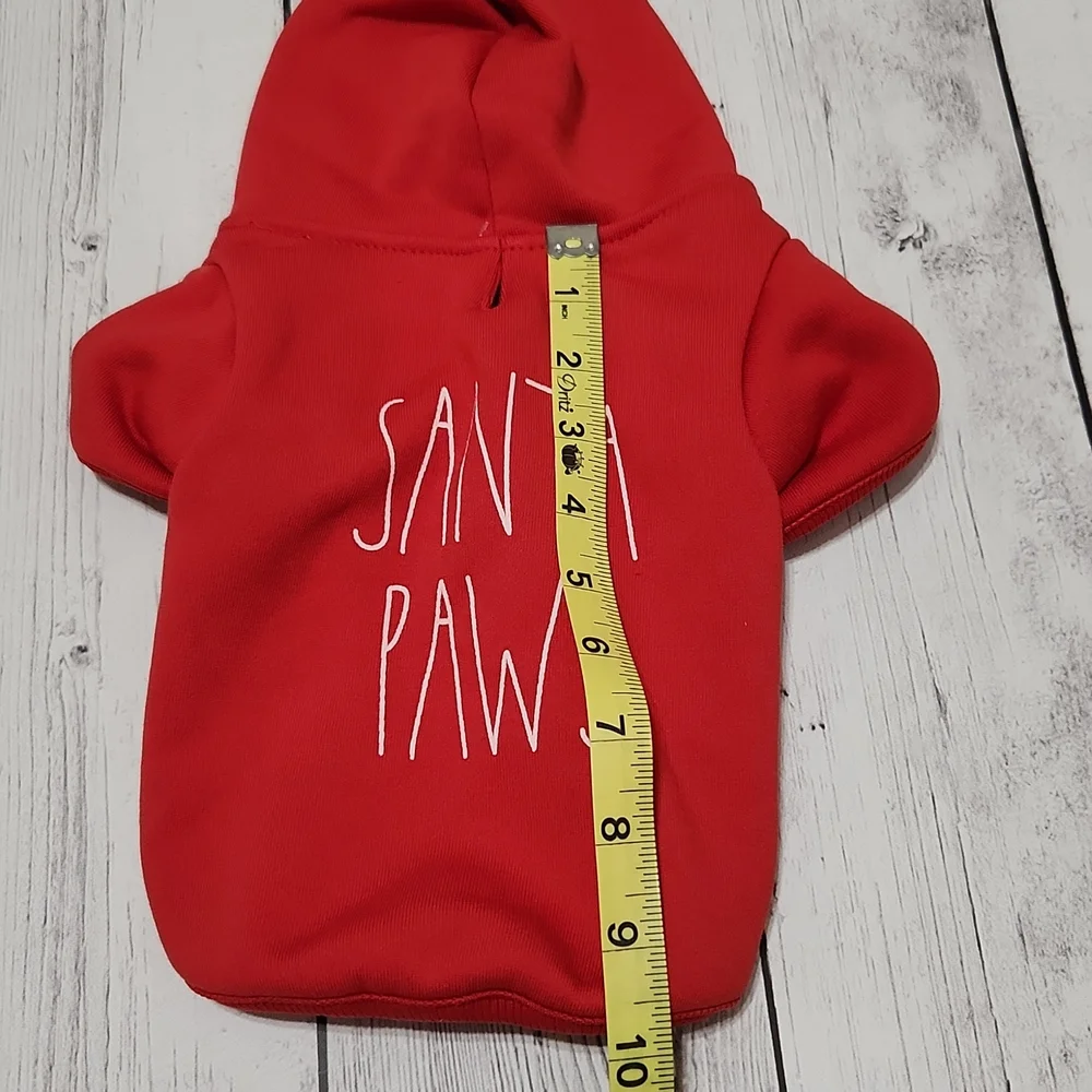NWT Rae Dunn Santa Paws XS Hoodie Dog coat